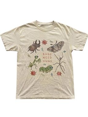 Gildan 'Bugs Need Hugs' Graphic Tee - Cream